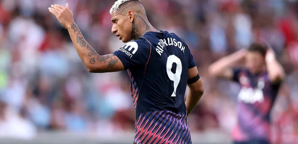 Richarlison gesturing during a match
