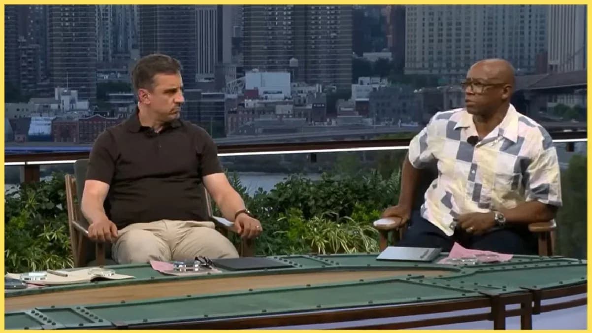 Two analysts discussing on outdoor set with city view