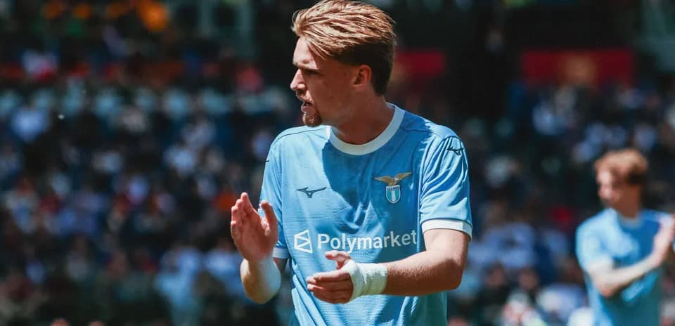 Lazio player clapping during match at stadium