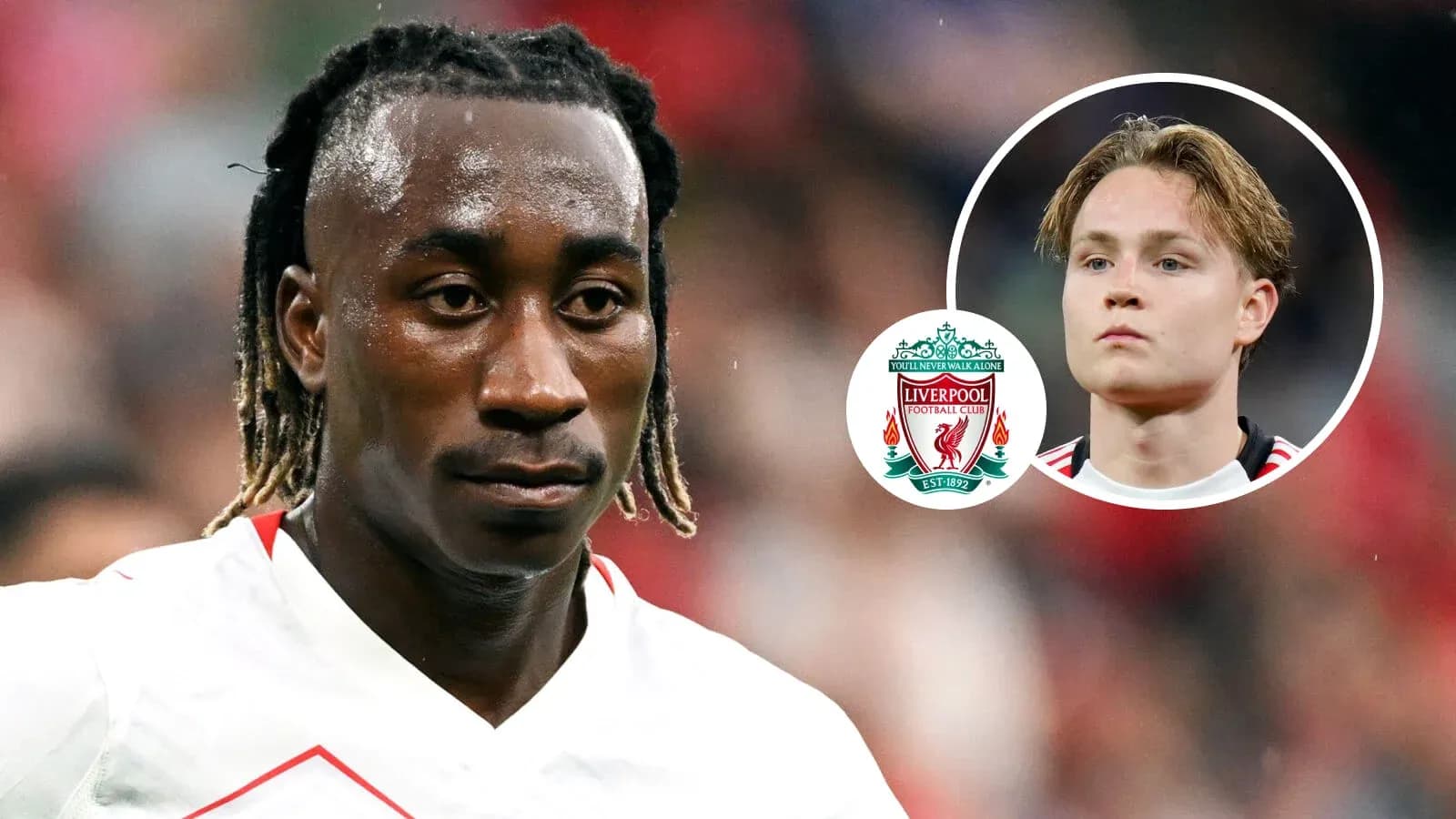 Player in Liverpool kit during match close-up