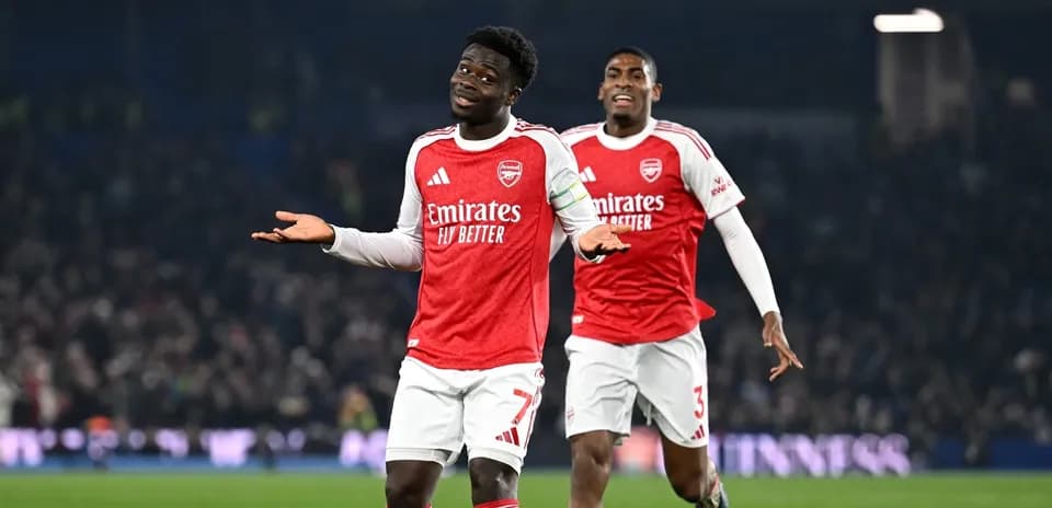 Arsenal players celebrating during match