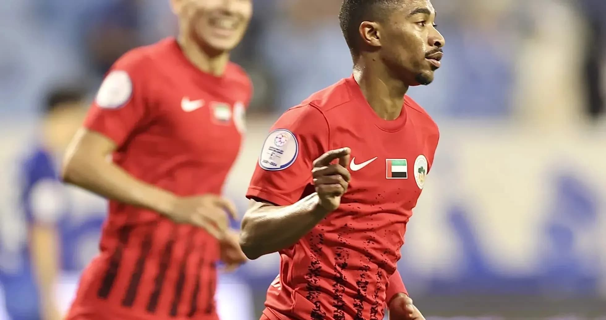 Player celebrating during Al Sharjah U23 match