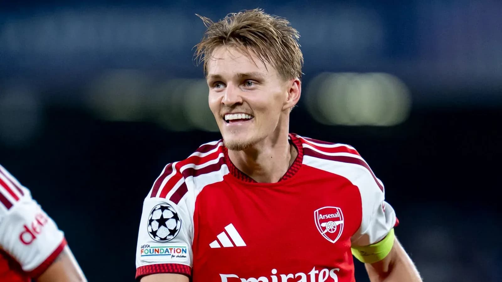 Arsenal player celebrating during a match