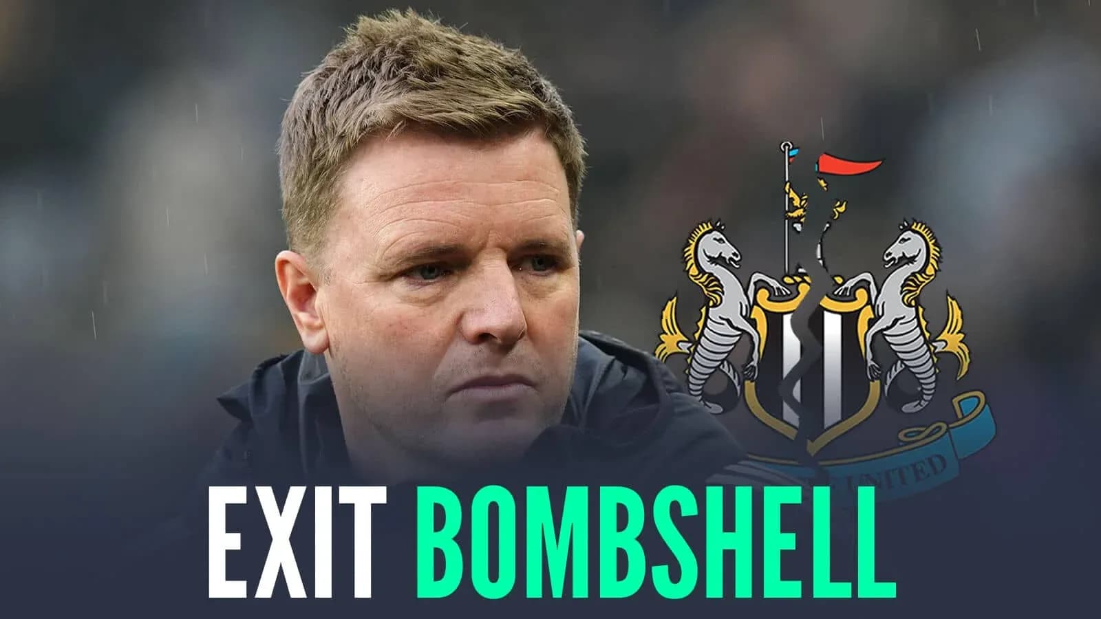 Coach with Newcastle United logo in background