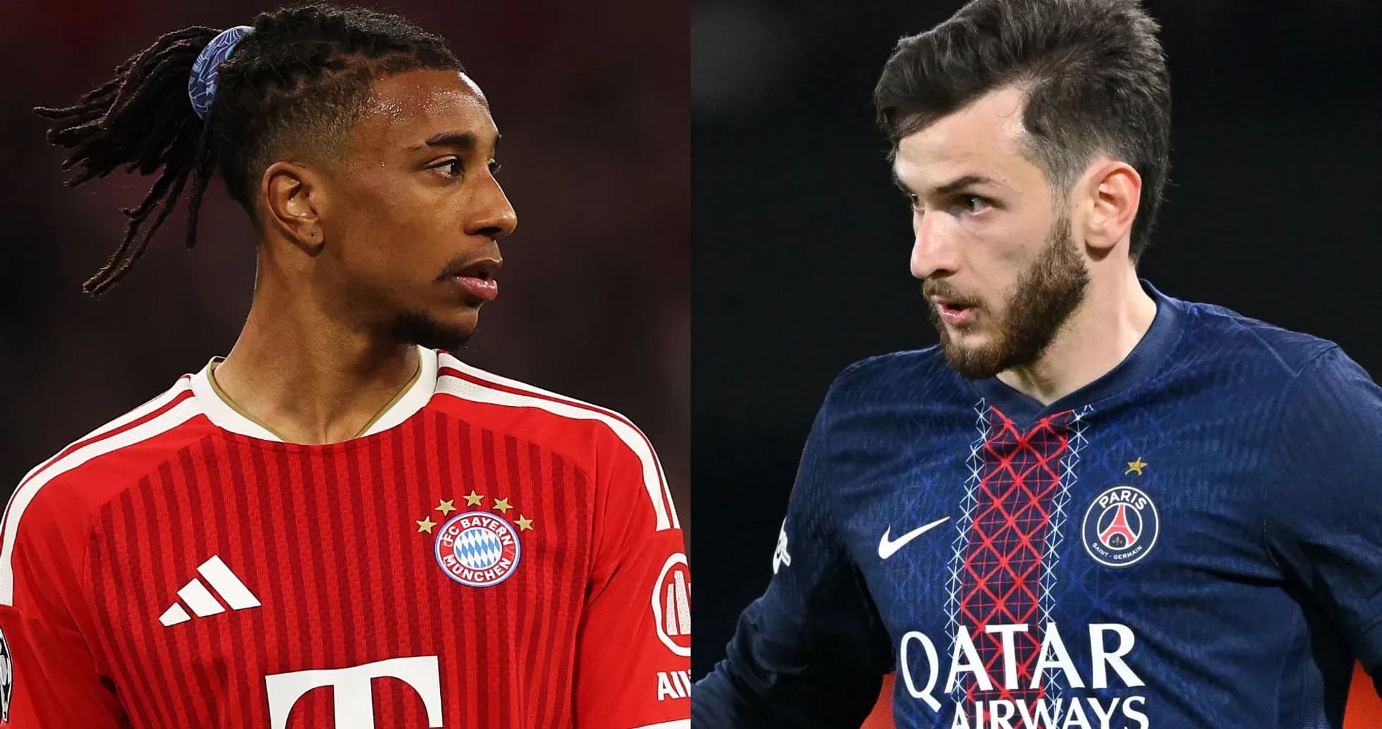 Two football players from Bayern Munich and PSG