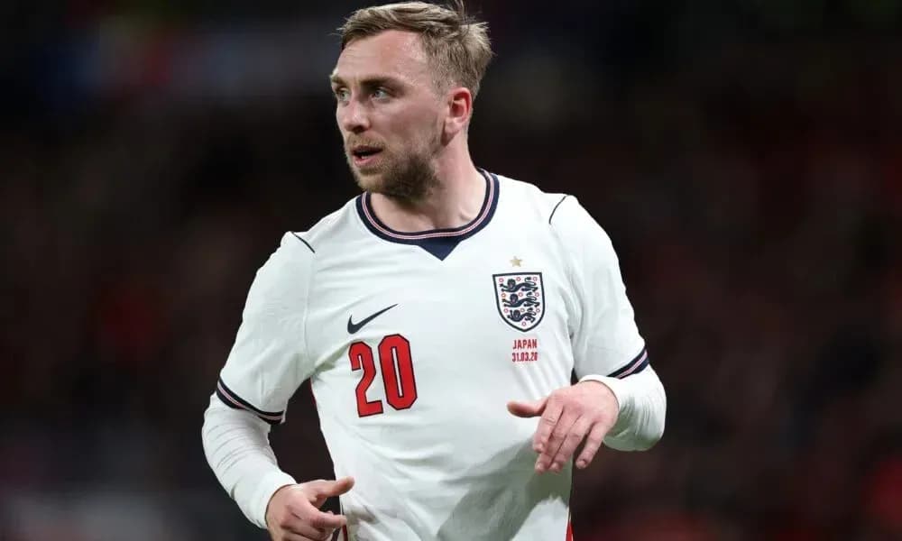 Player wearing England jersey during a match