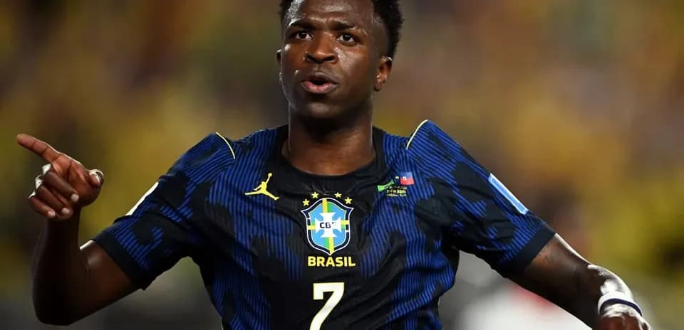 Player celebrating after scoring for Brazil team