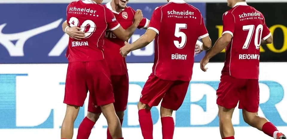 Players celebrating a goal during Europa League match