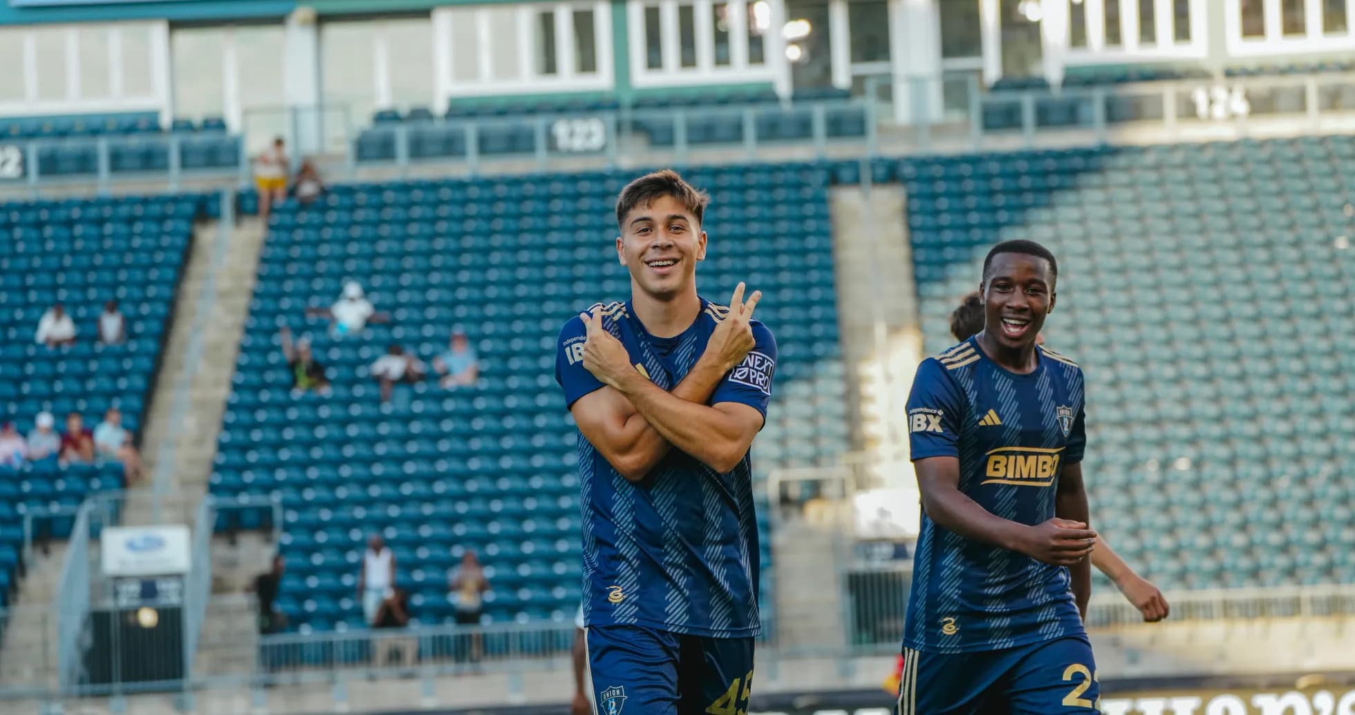 Philadelphia Union II players celebrating a goal