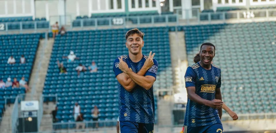 Philadelphia Union II players celebrating a goal