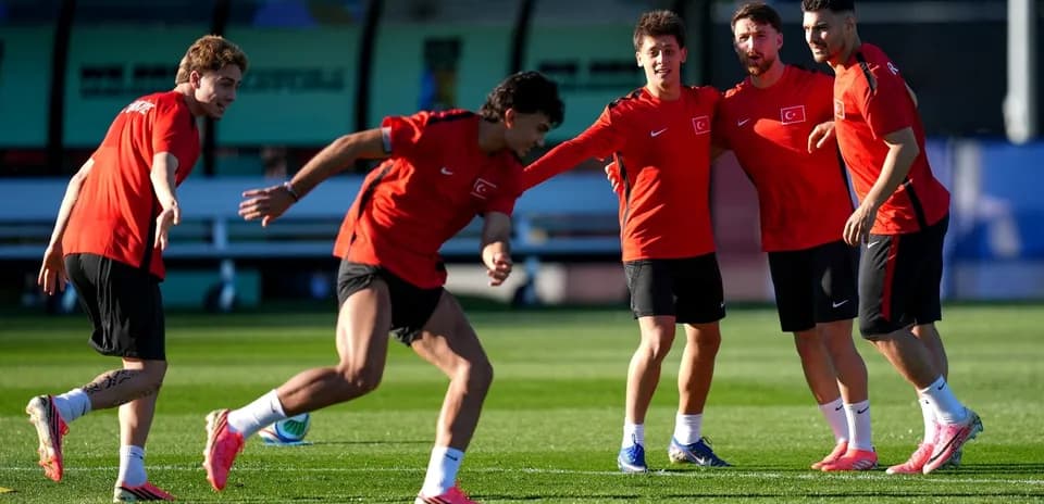 Turkey players training for World Cup match