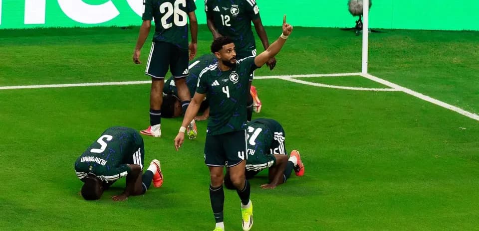Saudi Arabia players celebrating during match