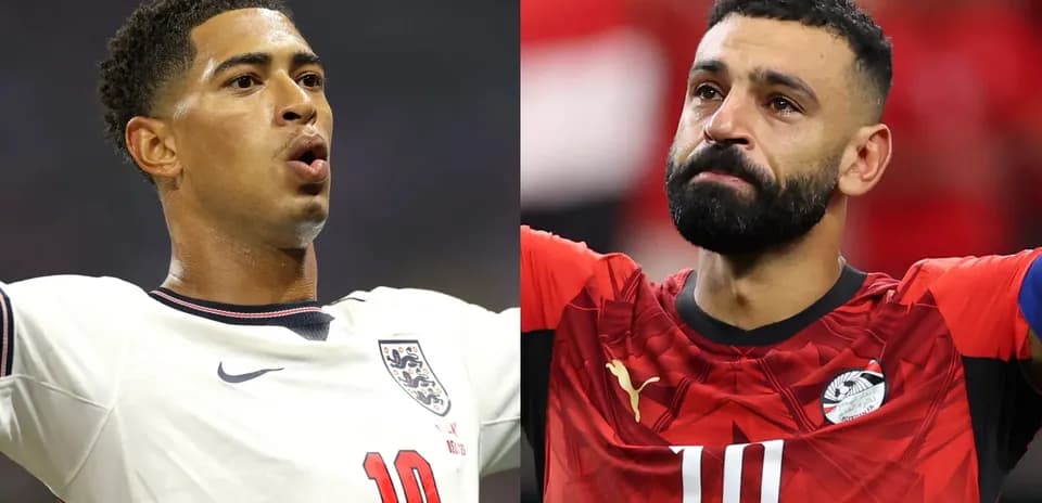 Two football players celebrating and expressing emotions