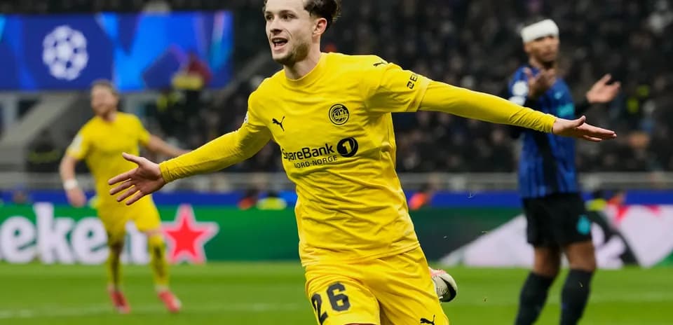 Bodo/Glimt player celebrating goal in Champions League