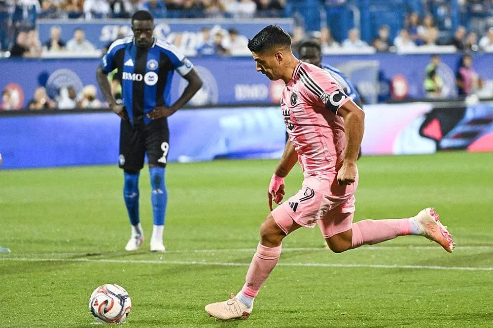 Inter Miami player taking a penalty kick