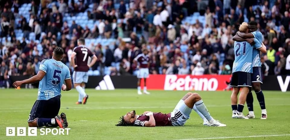 Players reacting after a match at the stadium