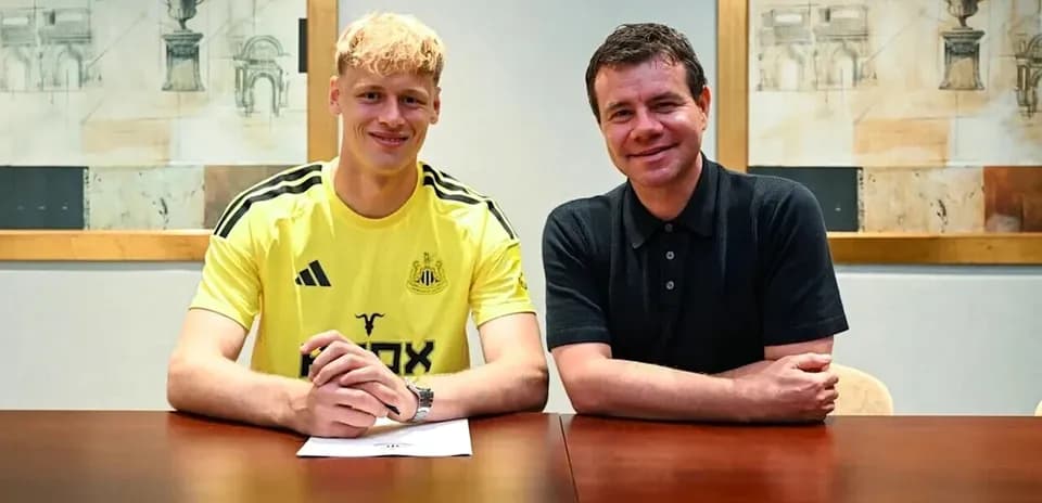 Newcastle player signing contract with club representative
