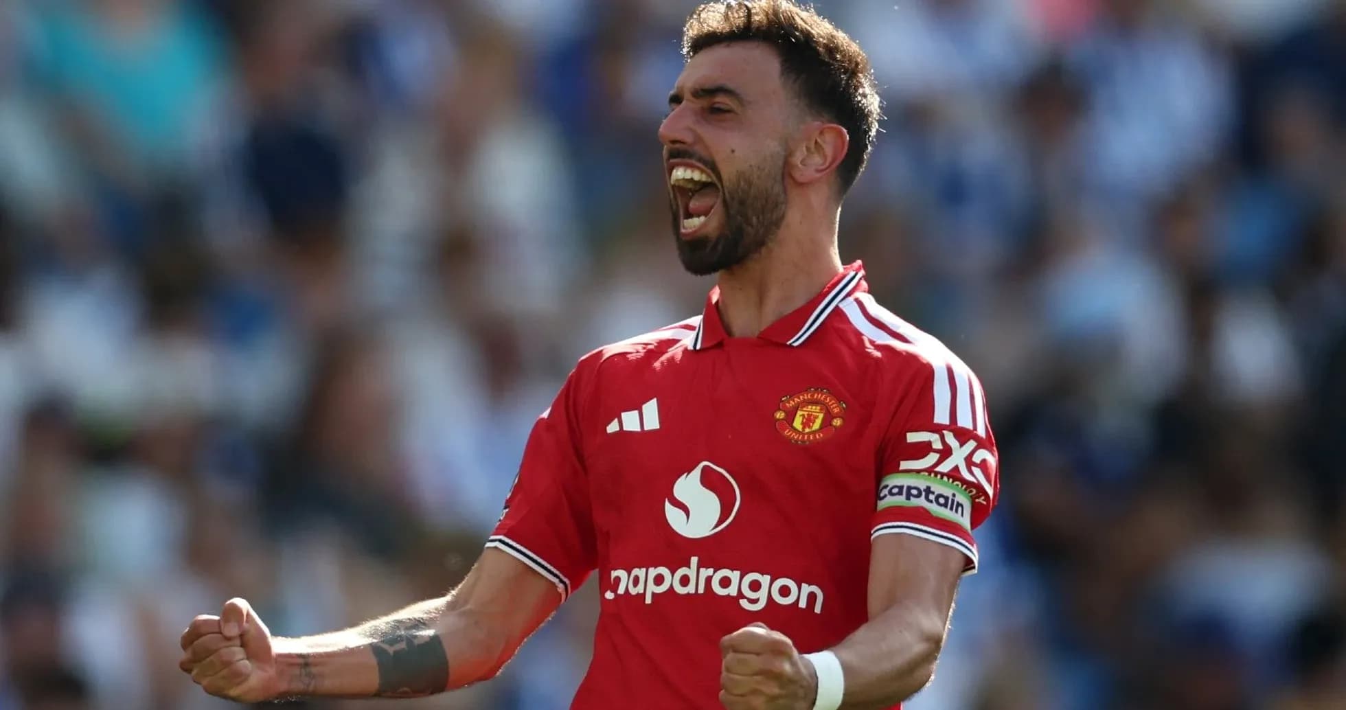 Bruno Fernandes celebrating a goal for Manchester United