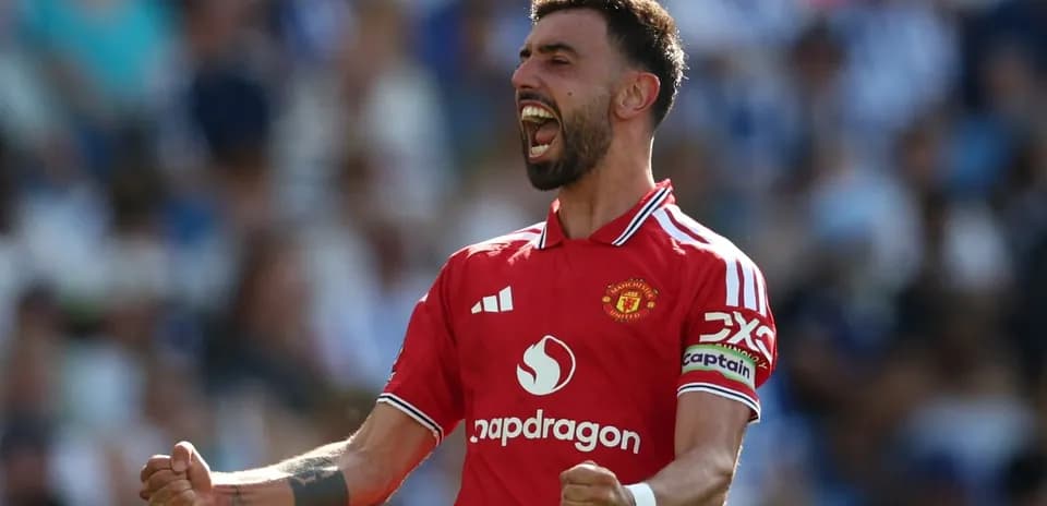 Bruno Fernandes celebrating a goal for Manchester United