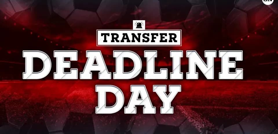 Graphic displaying 'Transfer Deadline Day' in bold text