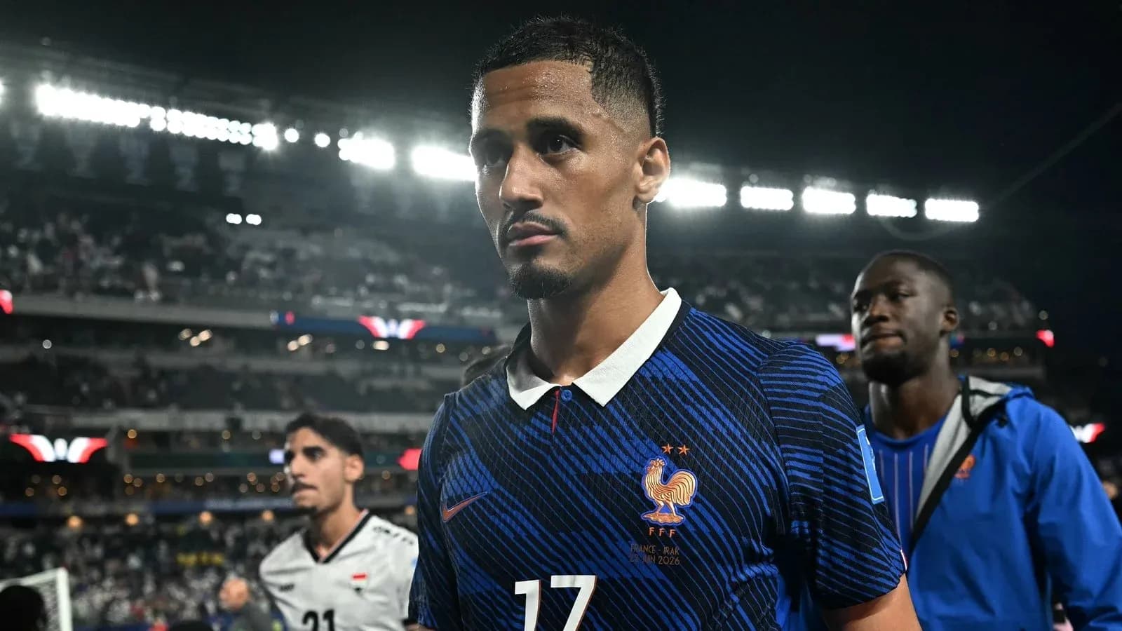 Player in France kit walking off the field