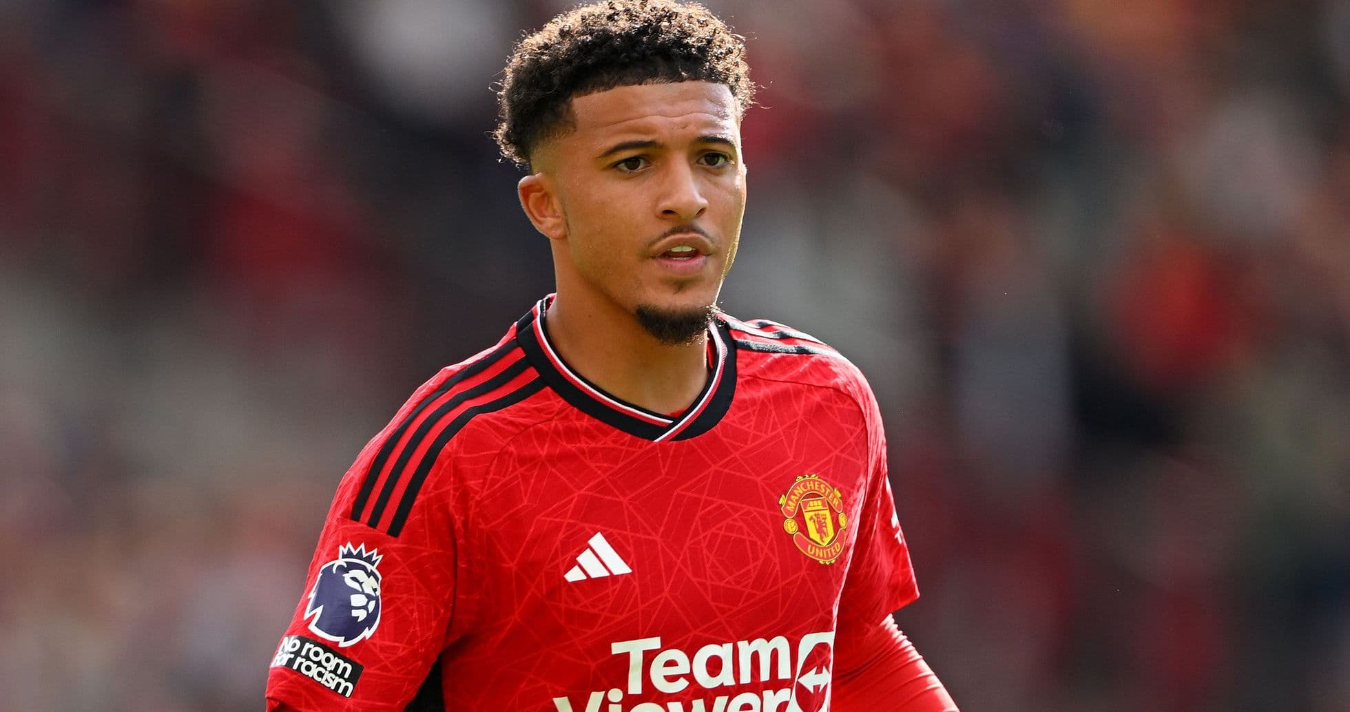 Player wearing Manchester United kit during match