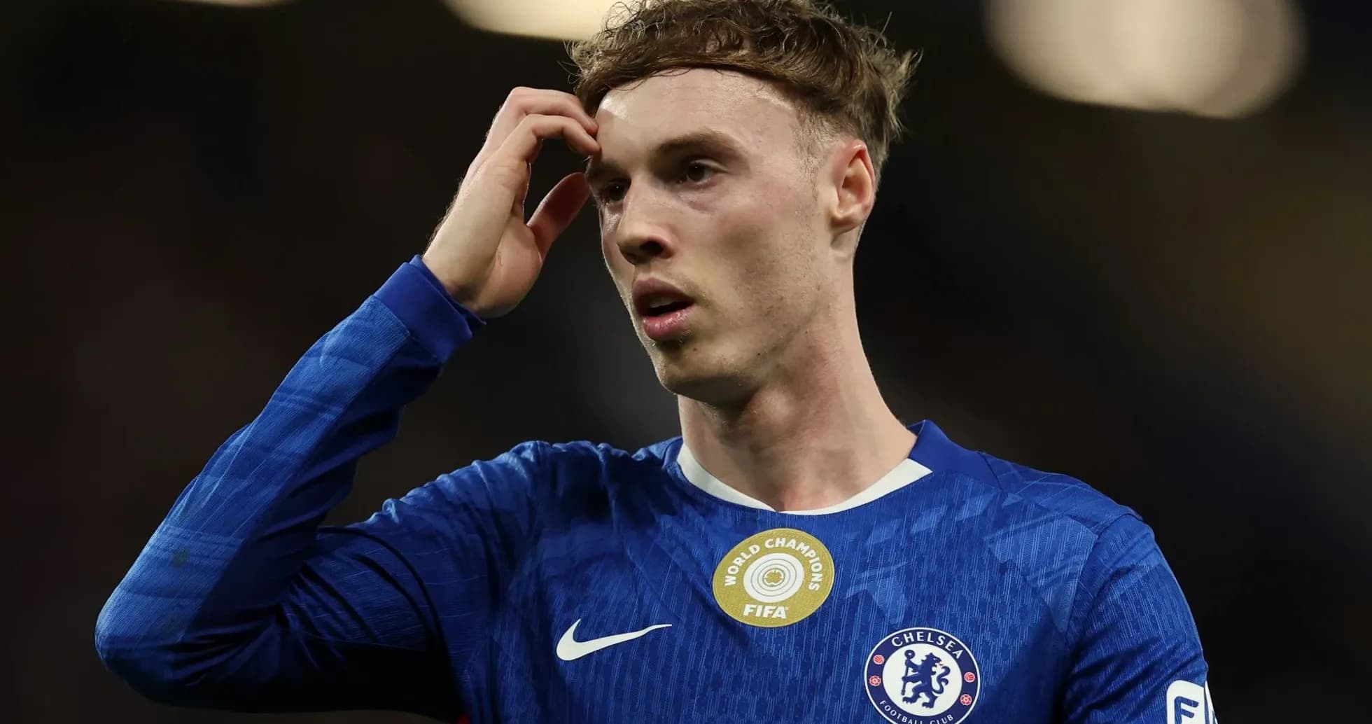 Chelsea player looking concerned during match