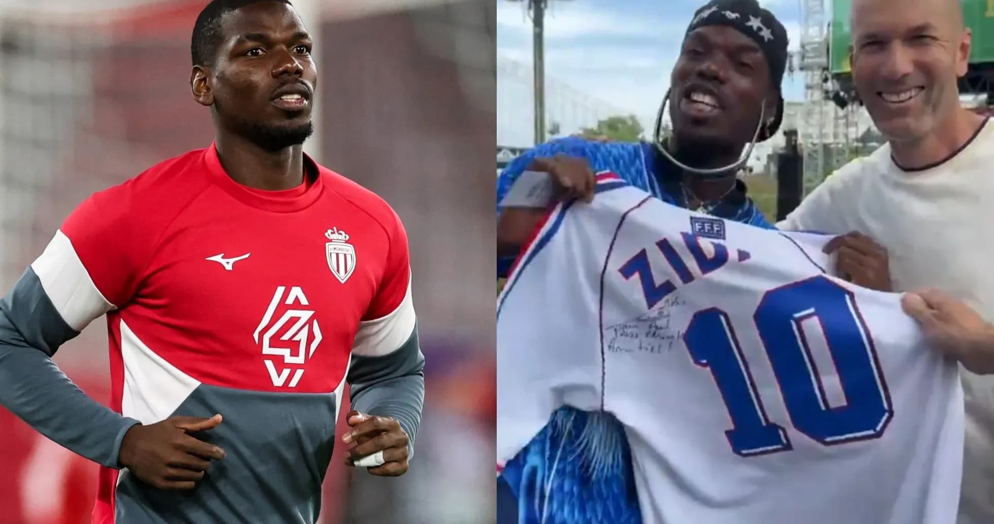 Player training in Monaco jersey and fans with signed shirt