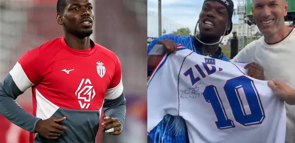 Player training in Monaco jersey and fans with signed shirt