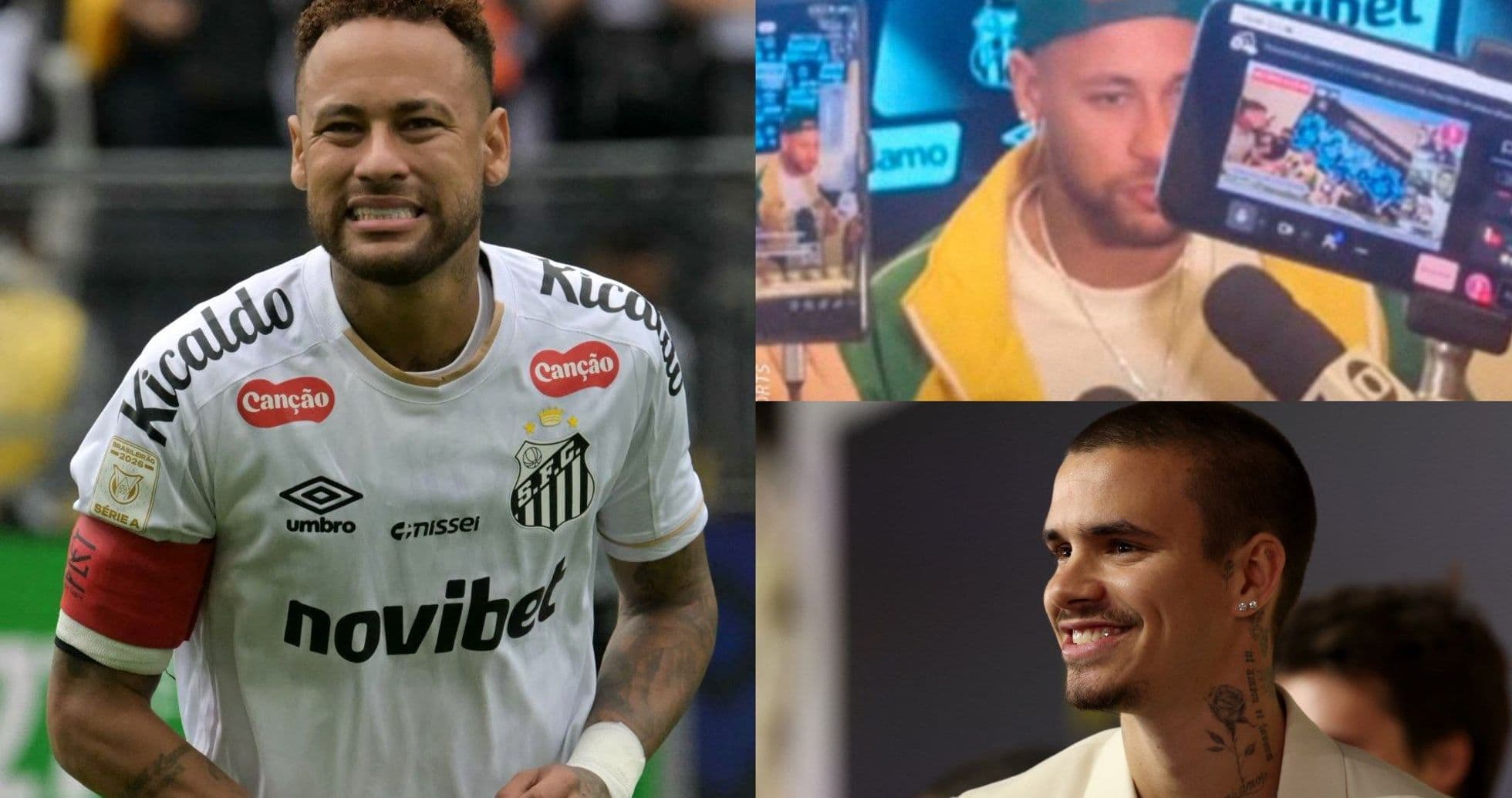 Neymar in Santos jersey during a match and events