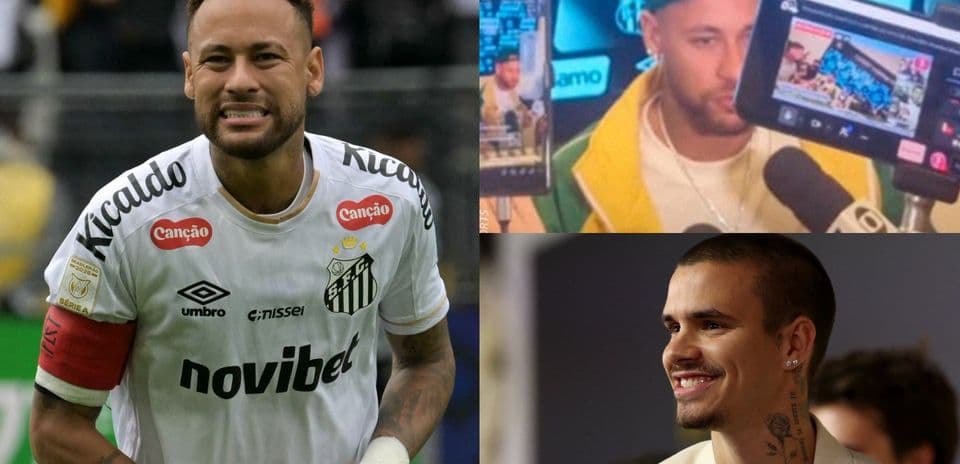 Neymar in Santos jersey during a match and events