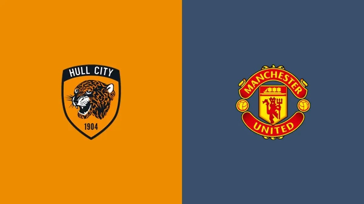 Logos of Hull City and Manchester United side by side