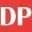 Red background with letters D and P