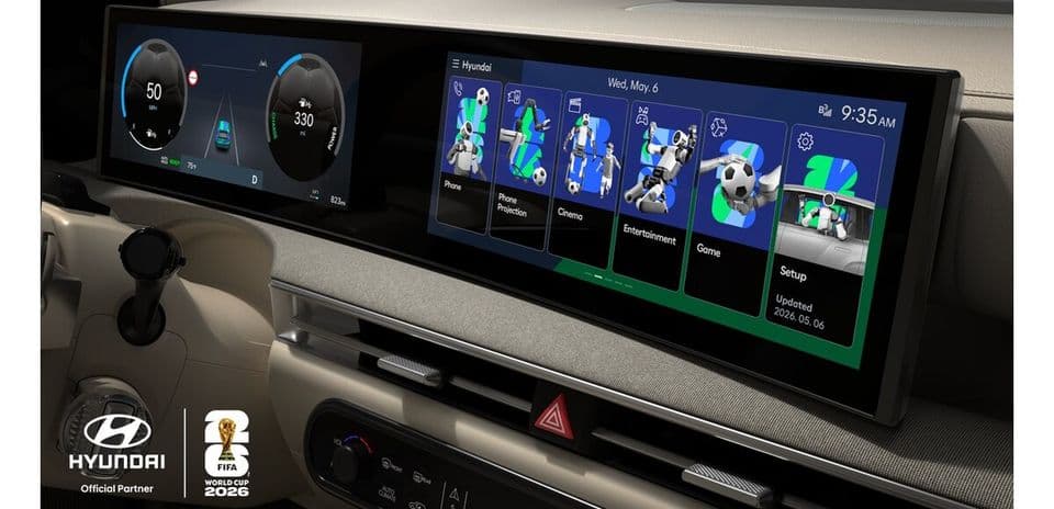 Car dashboard with digital display and controls