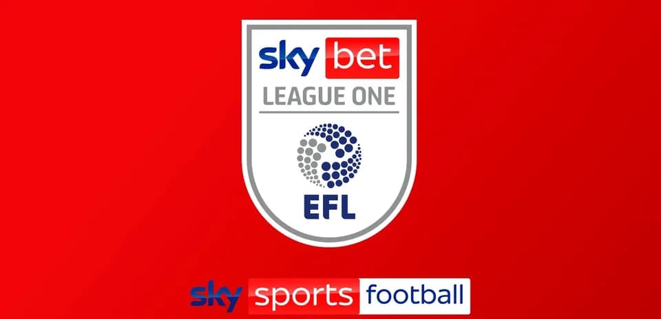 Sky Bet League One and EFL logo on red background