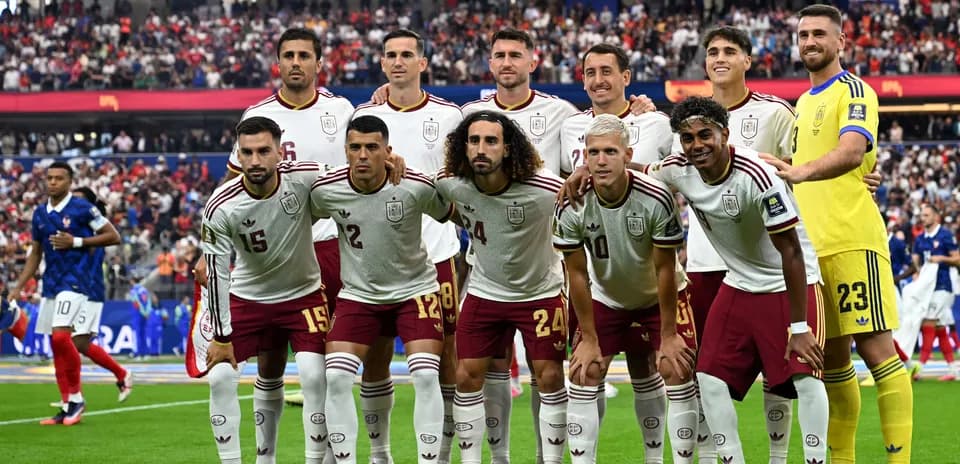 Spain national team posing for group photo