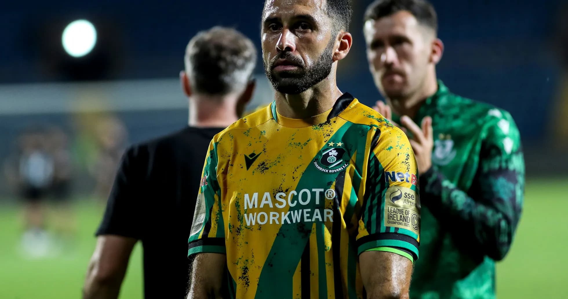 Shamrock Rovers player after UEFA match