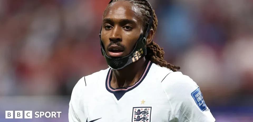 Player wearing England kit during match