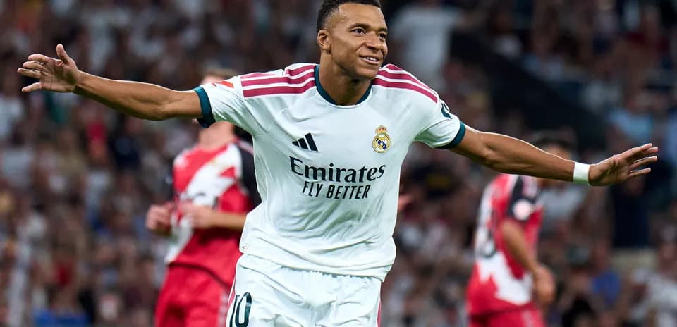 Player celebrating goal during match for Real Madrid