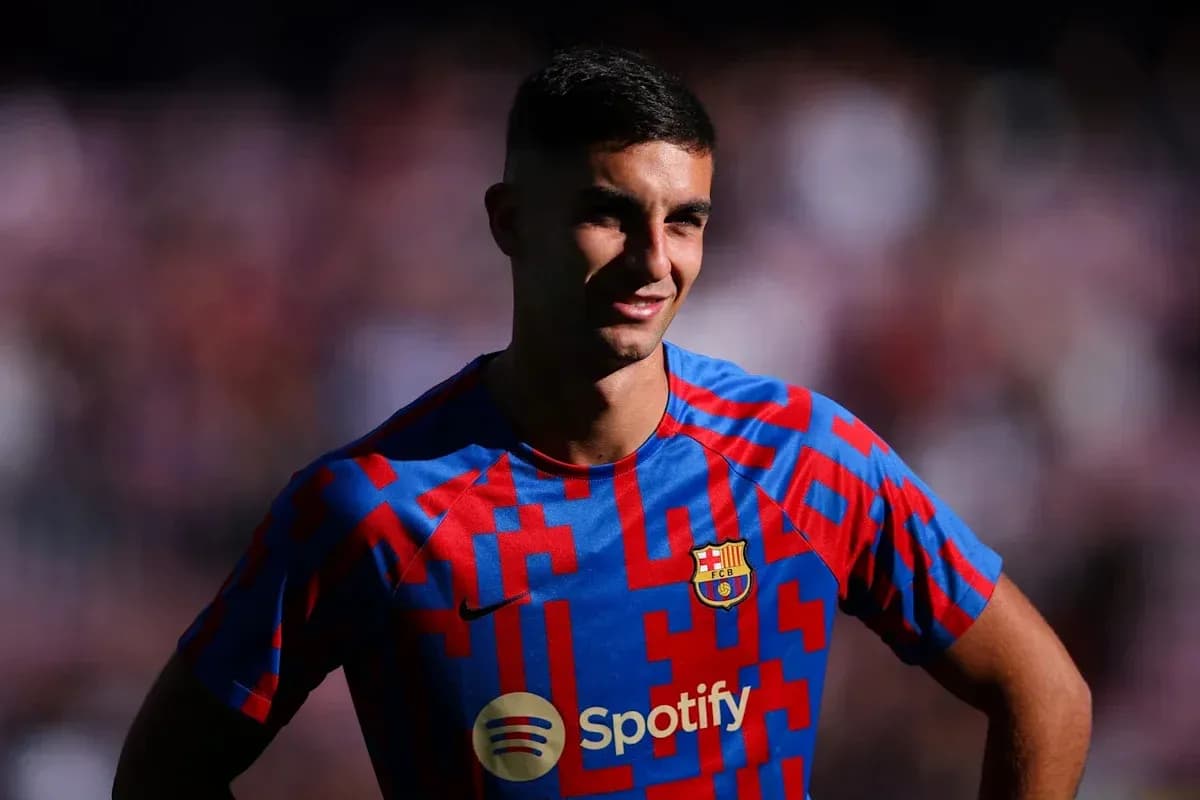 Player in Barcelona kit smiling during event Player in Barcelona kit smiling during event