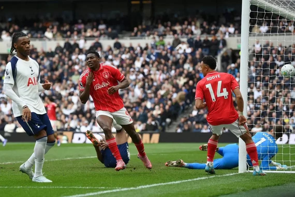 Nottingham Forest player celebrating a goal Nottingham Forest player celebrating a goal