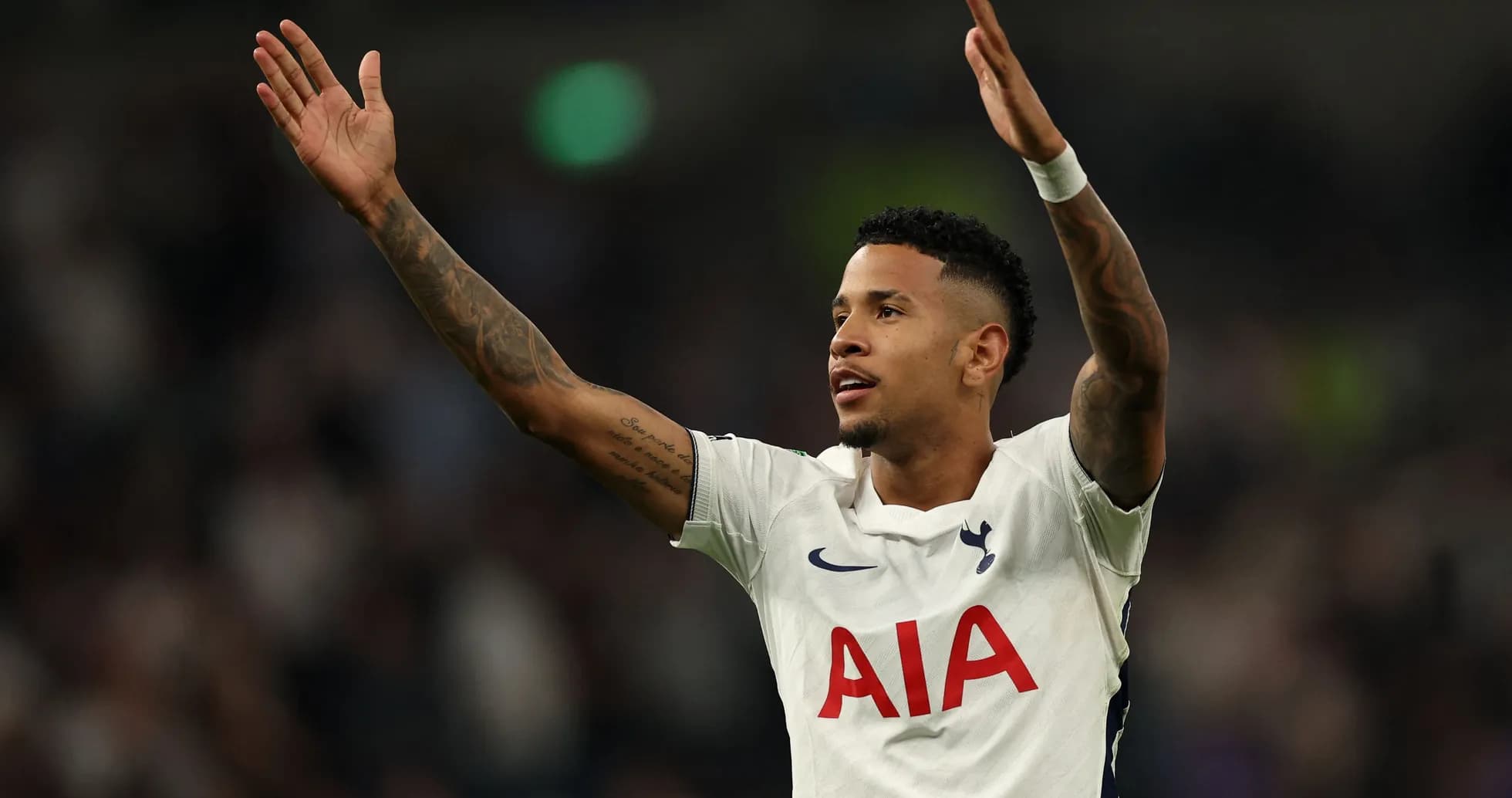 Player celebrating during a match for Tottenham Player celebrating during a match for Tottenham