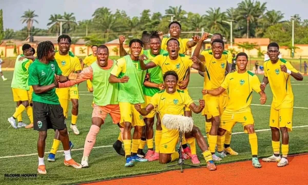 AS Sobemap players celebrating on the pitch AS Sobemap players celebrating on the pitch