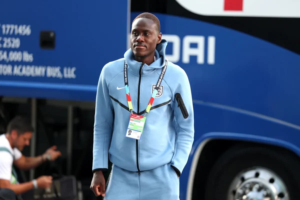 Player arriving at team bus before match Player arriving at team bus before match