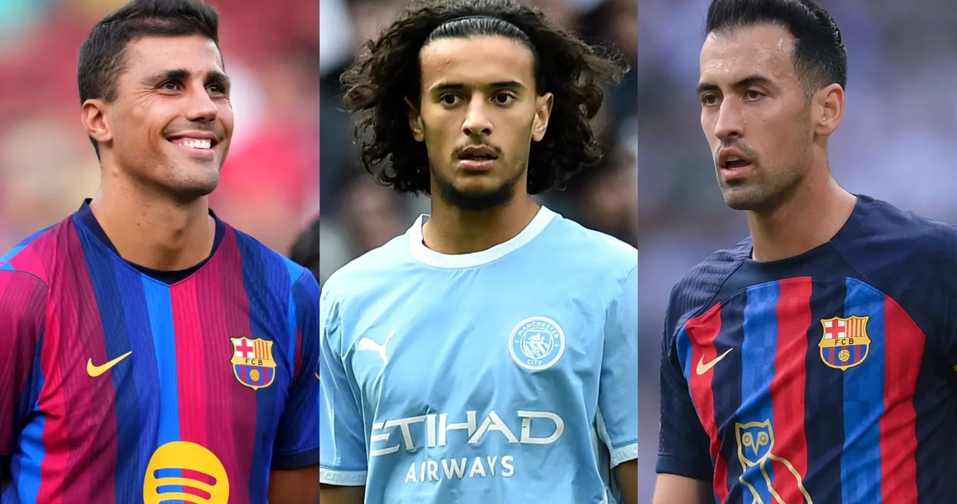 Three soccer players in team jerseys posing together Three soccer players in team jerseys posing together