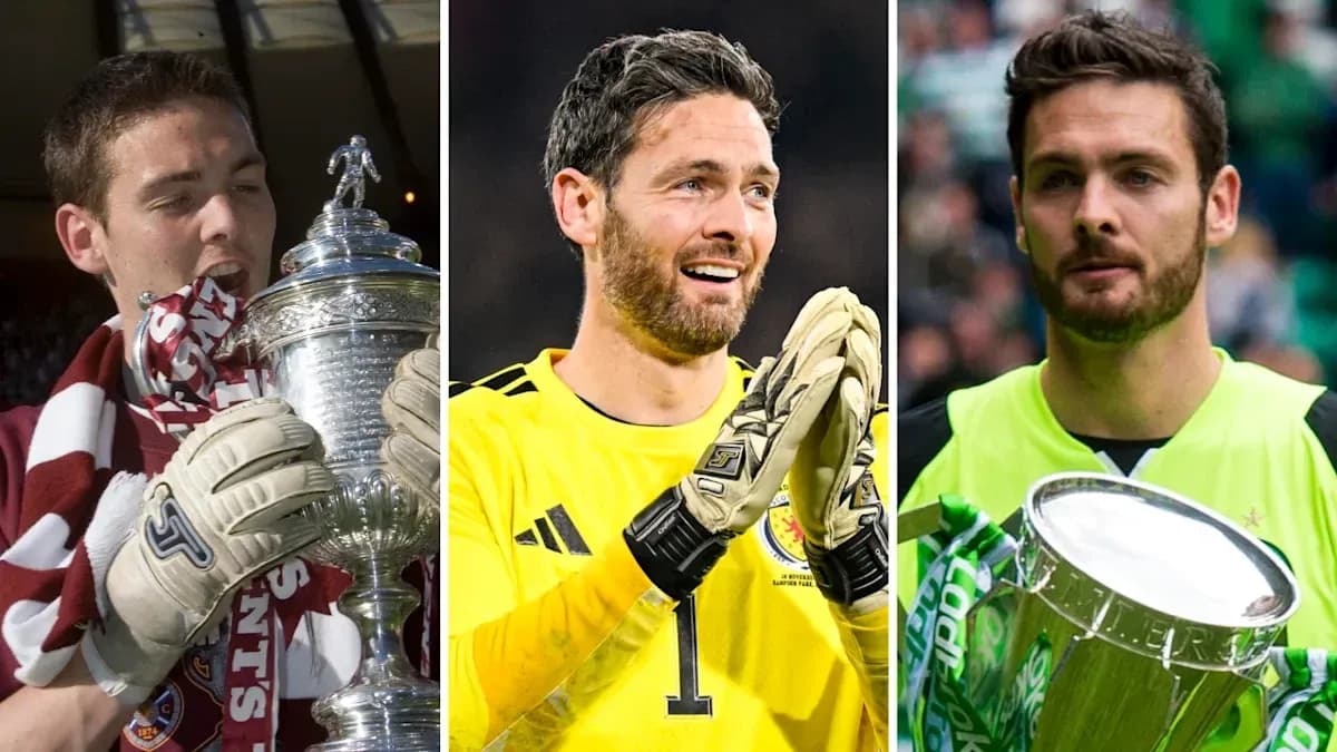 Three goalkeepers holding trophies in separate images Three goalkeepers holding trophies in separate images