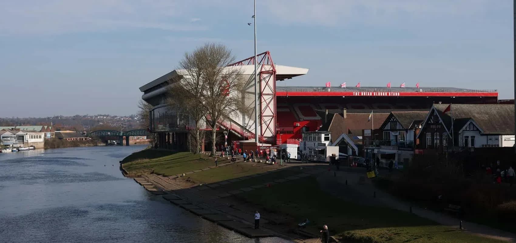 View of the stadium along the riverbank View of the stadium along the riverbank