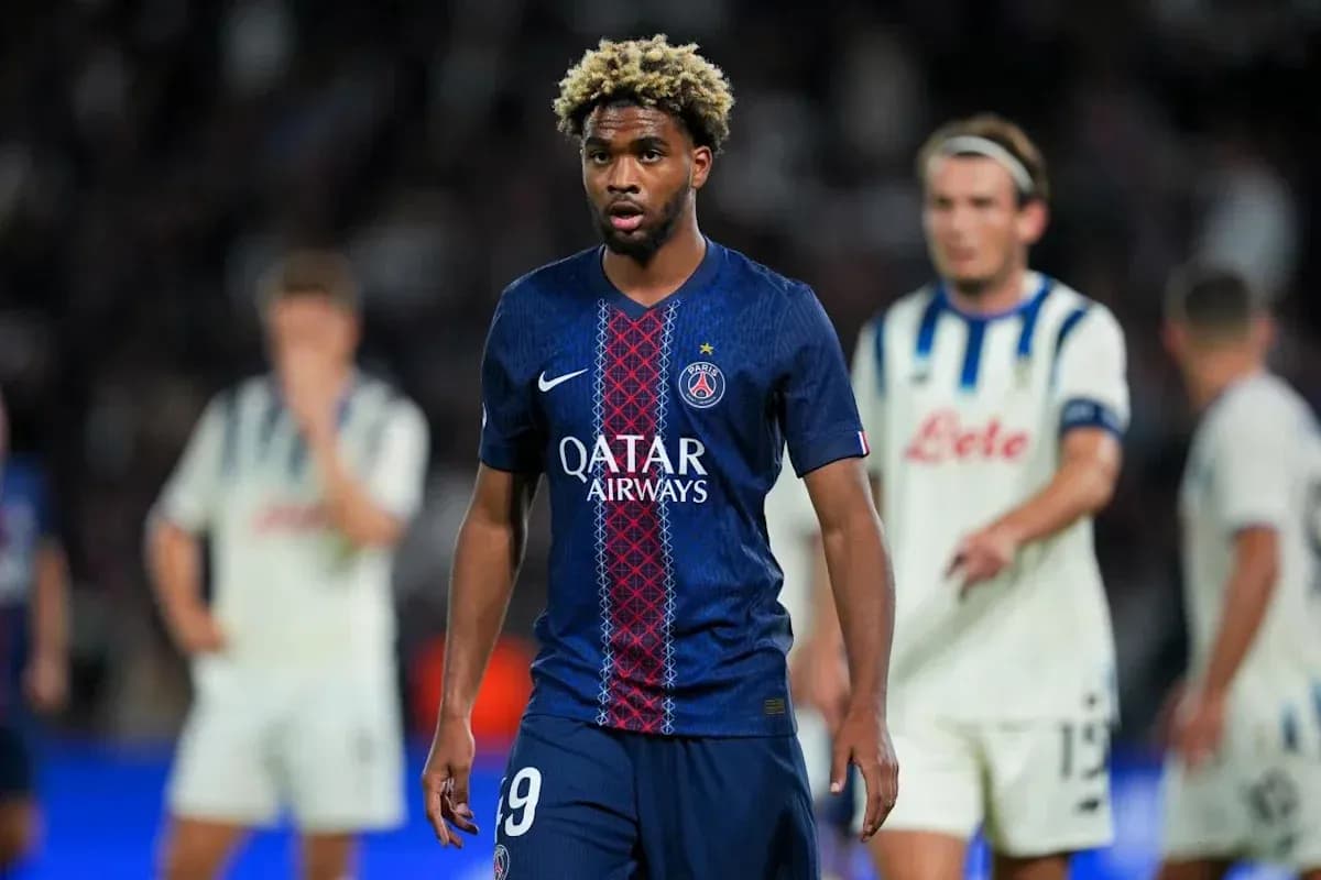PSG player walking on field during match PSG player walking on field during match