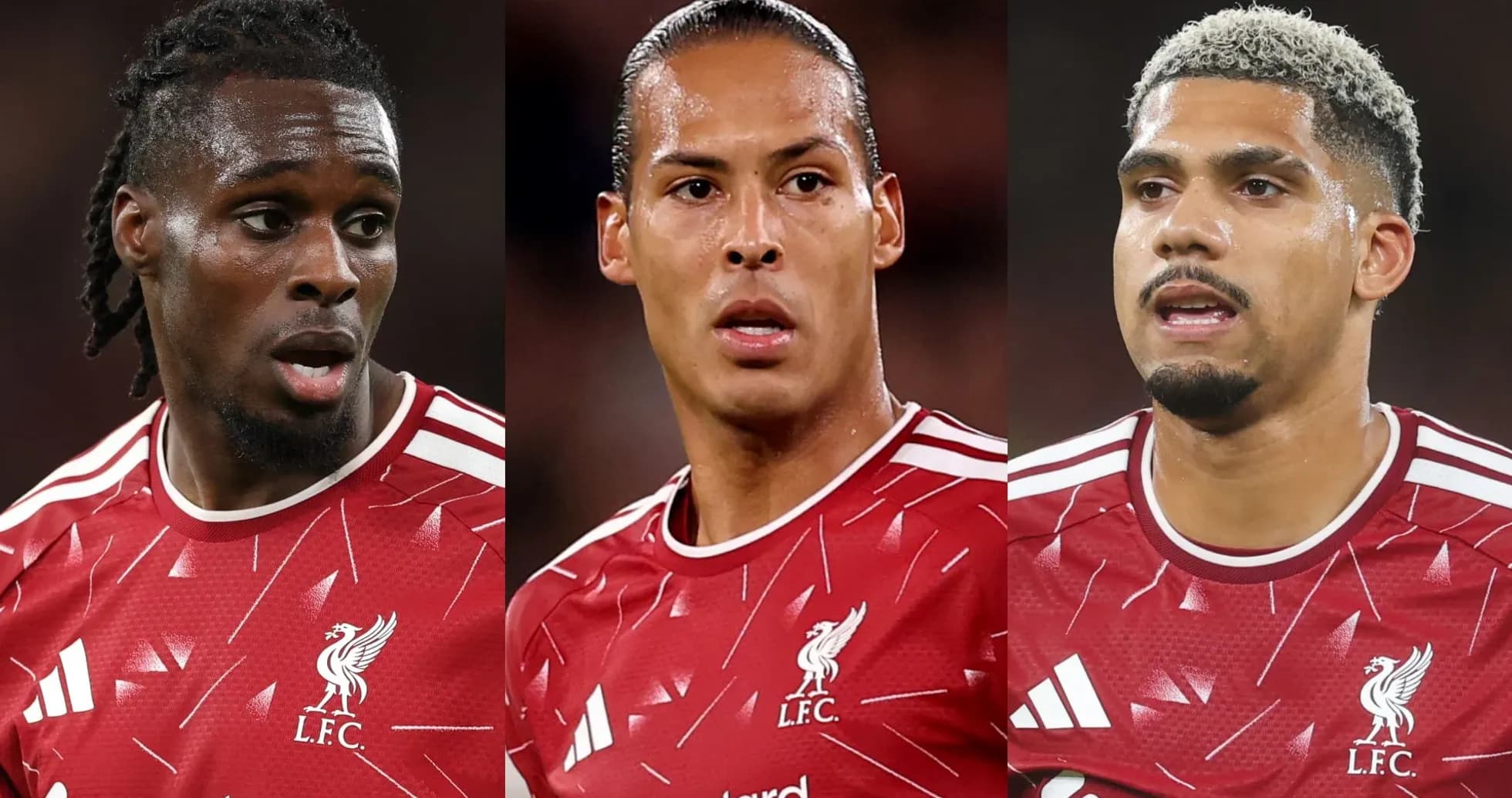 Three Liverpool players in red kits during match Three Liverpool players in red kits during match