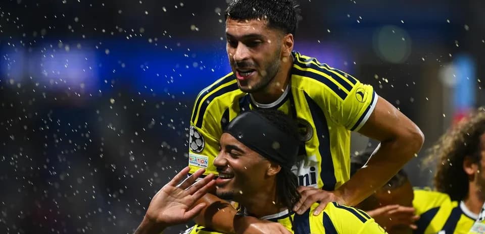 Fenerbahçe players celebrating a goal during match Fenerbahçe players celebrating a goal during match